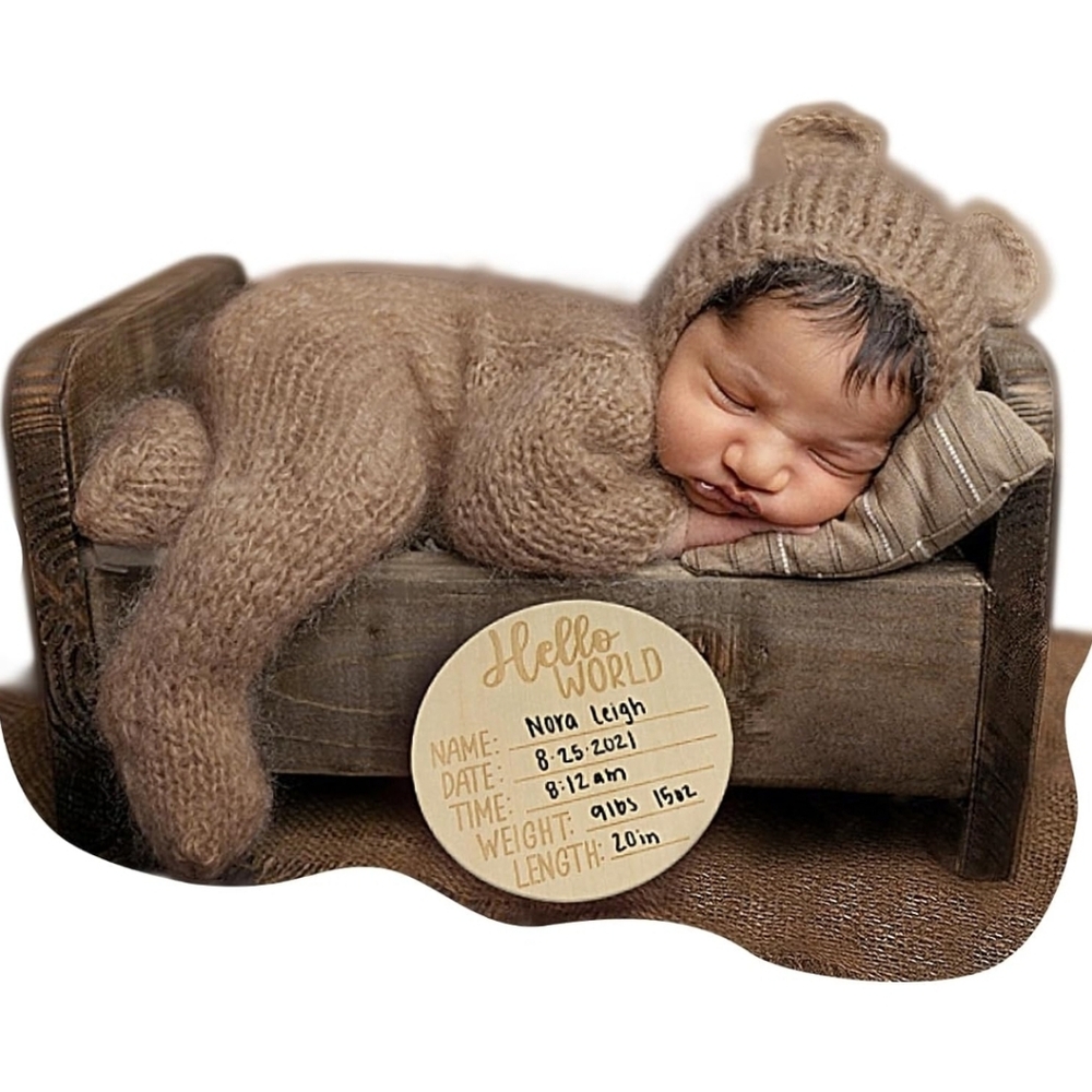 Brown Knit Bear Baby Costume Romper with Hood - Kids Costumes